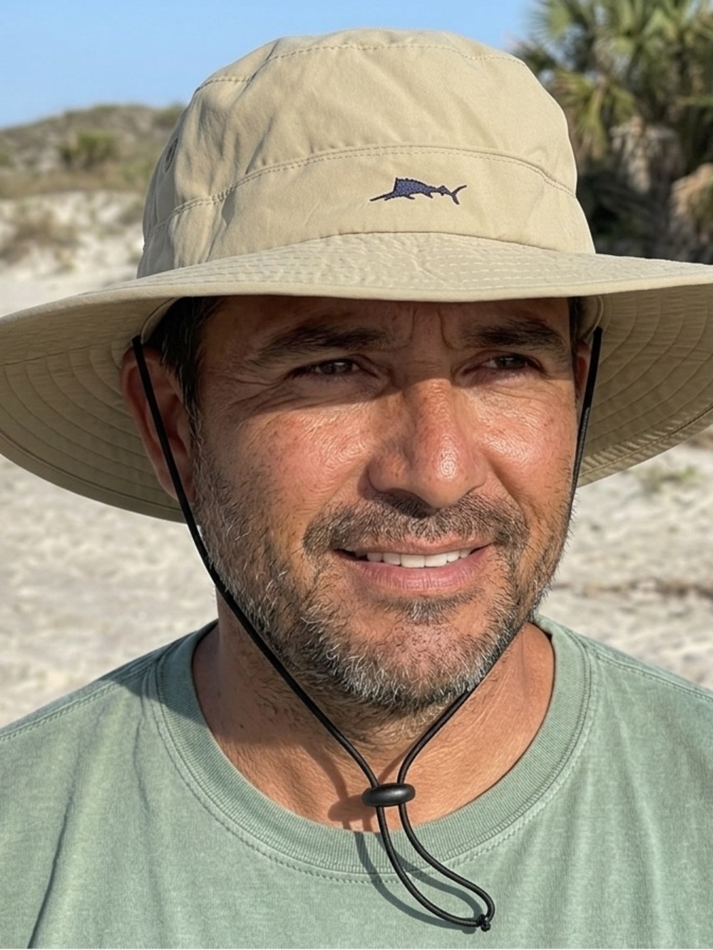 Tommy Bahama Khaki Booney Hat with Chin Cord